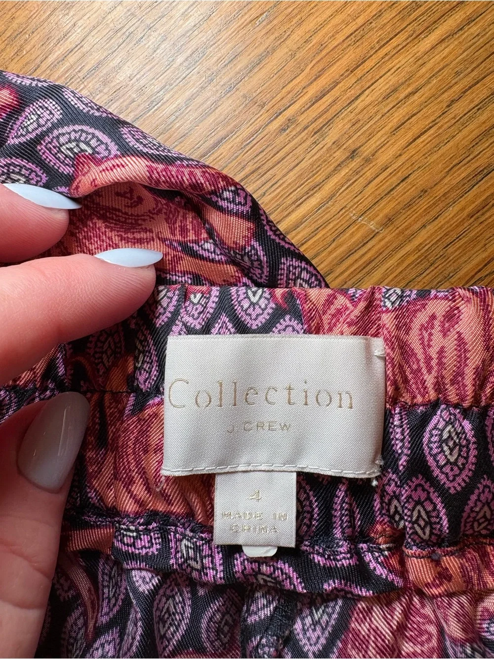 J.Crew Collection 100% Silk Roaming Tigers Print Pull-On Easy‎ Pants Size 4